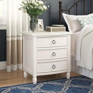 Farm House 3 Drawer Night Stand French White 