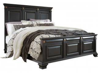 Standard Furniture Panel Queen Size Bed Black Sand Thru finish 