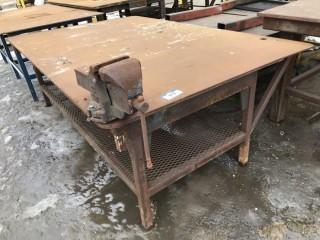 Steel Work Bench C/W Vise