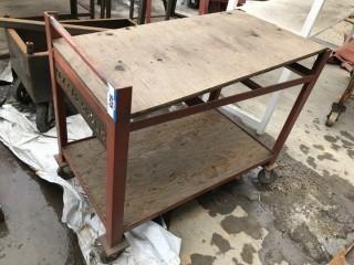 2 Tier Rolling Shop Cart