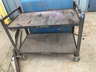 2 Tier Rolling Steel Cart