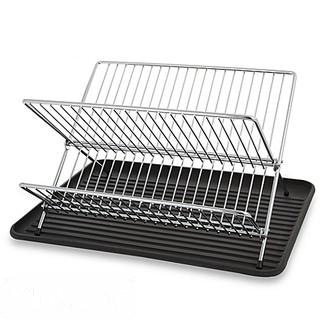 SALT(TM) Folding Dish Rack and Drain Board Set