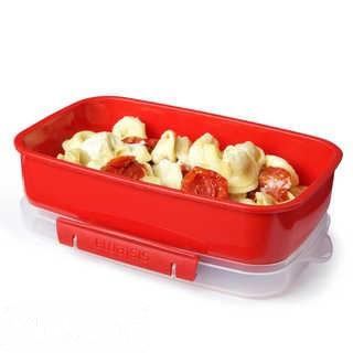 Sistema(R) 42.2 oz. Microwavable Rectangular Food Storage Container in Red
