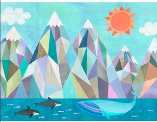 Mountain Adventure by the Sea' by Melanie Mikecz Stretched Canvas Art 30x40"