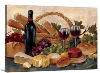 Tuscan Evening Wine' by Silvia Vassileva Painting Print on Canvas 20x30"