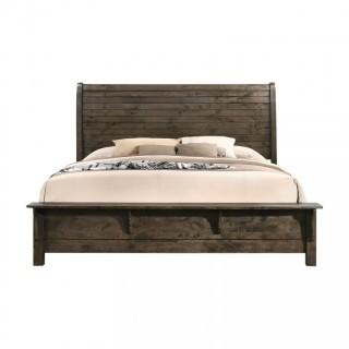 Roundhill Furniture Pavita Sleigh Bed King In Classic Grey 