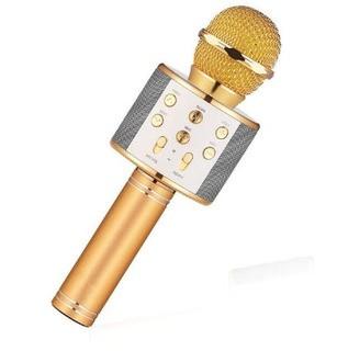 Bluetooth Karaoke Microphone, Gold-As Is