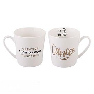 FORMATIONS CANCER ZODIAC MUG IN WHITE/GOLD                                                          