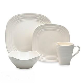 MIKASA(R) SWIRL SQUARE 4-PIECE PLACE SETTING IN WHITE