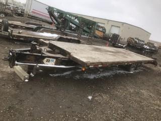 2001 Beothuck T/A Equipment Trailer, Pintal Hitch, 25' Deck, Tail, Flip Up Ramps. Unit 38 ** Missing 4 outside Rims And Tires** SN 2T9FT8H2311414508