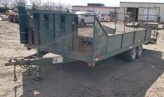2002 Economy MFG 8'2"x20' T/A Equipment Trailer, c/w Ball Hitch, Sides, Tail, Flip Up Ramps. Unit 74
