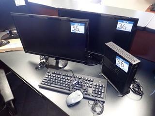 Wyse Desktop Computer w/2 Asus HDMI Flatscreen Monitors, Keyboard and Mouse. **NOTE: NO HARDDRIVE, LOCATED IN MILK RIVER**