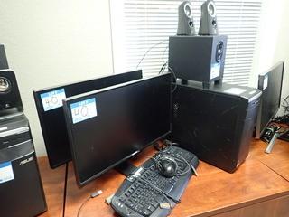 Asus Desktop Computer w/ 2 Samsung S24D590L Flatscreen Monitors, Logitech Surround Sound, Keyboard and Mouse. **NOTE: NO HARDDRIVE, LOCATED IN MILK RIVER**