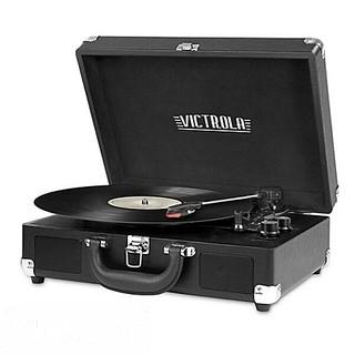VICTROLA(TM) 3-SPEED BLUETOOTH(R) PORTABLE SUITCASE TURNTABLE IN BLACK