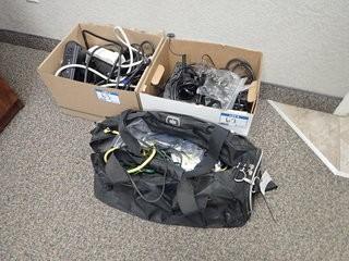 Lot of Asst. UPS's, Surge Protectors, Powerbars, Computer Cables, etc. **LOCATED IN MILK RIVER**