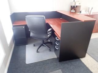 L-Shaped Reception Desk w/ Task Chair. **LOCATED IN MILK RIVER**