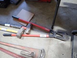 Lot of Bolt Cutters and 2 Sledge Hammers. **LOCATED IN MILK RIVER**