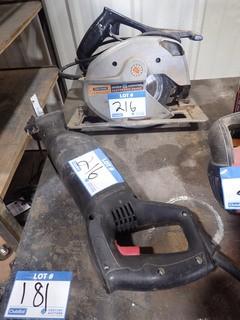 Lot of Reciprocating Saw and Craftsman Commercial Circular Saw. **LOCATED IN MILK RIVER**