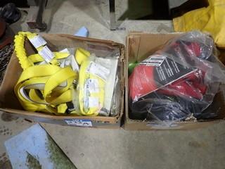 Lot of 3 Peakworks Full Body Harnesses and Lanyards- NEW AND UNUSED. **LOCATED IN MILK RIVER**