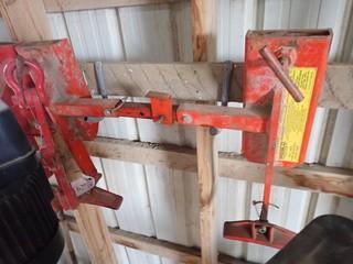 Lot of Wesco Poly-Jaws Fork Mounted Drum Grab and Pallet Puller. **LOCATED IN MILK RIVER**