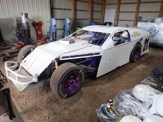 IMCA Modified Pavement Gas Carbureted Race Car. Chevrolet 350 Engine, MSD Ignition, Hans Seat Device, Race Ready.  **LOCATED IN MILK RIVER**