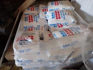 Pallet of Approx. 45 Bags Windsor Hi-Grade Granulated Salt. **LOCATED IN MILK RIVER**