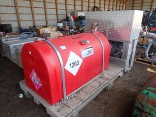 Westeel 774L Skidded Fuel Tank w/ Electric Pump and Hose Reel. **LOCATED IN MILK RIVER**