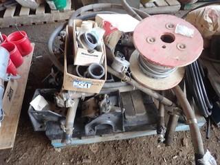 Lot of Braided Wire Rope, Hydraulic Hose, Utility Trailer Jacks, etc. **LOCATED IN MILK RIVER**