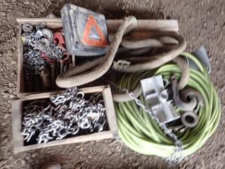Lot of Air Hose, Tire Chain Replacement Segments, Lifting Sling, etc. **LOCATED IN MILK RIVER**