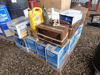 Lot of 7 Cases 15W40 Engine Oil, 2 Cases Bombardier Snowmobile Injection Oil, 5 Cases Snowmobile Lubricant, Tubes of Grease, etc. **LOCATED IN MILK RIVER**