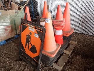 Lot of Asst. Pylons and Road Signs. **LOCATED IN MILK RIVER**