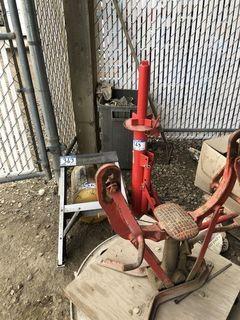 Lot of Air Tank, Manual Tire Changer, Aluminum Step Ladder and Tire Repair Stand. **LOCATED IN MILK RIVER**