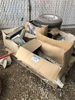 Lot of 4 NEW AND UNUSED Bulldog 8,000lbs Capacity Trailer Jacks, Steady Bearings, (4) 5.30-12 Trailer Tires, etc. **LOCATED IN MILK RIVER**