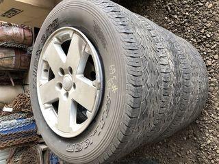 Lot of 4 Falken P255/70R18 M/S Tires on Jeep 5-Bolt Aluminum Rims. **LOCATED IN MILK RIVER**