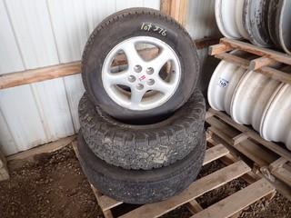 Lot of BF Goodrich LT265/70R18 A/T T-A Tire, Michelin Premier LTX 235/55R20 Tire, Firestone FT455 235/70R22.5 Tire and Nokian 225/50R16 Tire on Rim. **LOCATED IN MILK RIVER**
