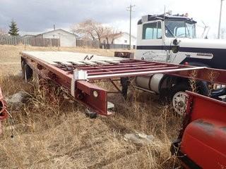 Tandem Axle Highboy Trailer w/ Steel Dayton Wheels- NO FIFTH-WHEEL PLATE OR PIN. NVSN. **LOCATED IN MILK RIVER**