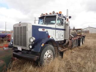 Peterbilt Tandem Axle Texas Bed Truck. 13-Speed Transmission, 11R24.5 Tires, Braden Mechanical Winch. **PARTS ONLY-LOCATED IN MILK RIVER**