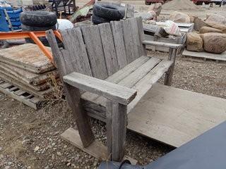 Homemade Barnwood Bench. **LOCATED IN MILK RIVER**