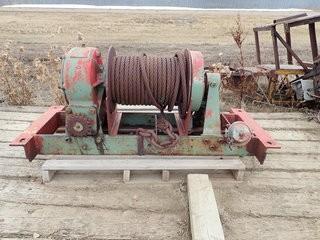 Lot of Braden Mechanical Winch, Conveyor Frame and Trailer Axle. **LOCATED IN MILK RIVER**