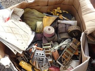 Lot of Ratchet Straps, Load Straps, Wide Load Signs, Corner Guards, etc.  **LOCATED IN MILK RIVER**