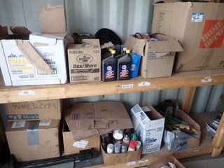 Contents of Sea-Container including but not limited to Transmission Fluid, Diesel Engine Oil, Lube, Filters, Marker Lights, Load Straps, Mud Flap Brackets, 2-way Radios, Chrome Nut Covers, Qualcomm Omnitracs Satellite Data Modem Domes, etc. **CONTENTS OF SEA-CAN LOT 555-MUST BE REMOVED BY MON. APRIL 29 @ 5PM- LOCATED IN MILK RIVER**