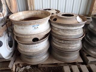 Lot of 9 Steel Budd Wheels. **LOCATED IN MILK RIVER**