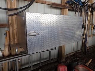 Lot of Checkerplate Aluminum Trailer Box, Winter Fronts, Magnetic LED Battery Operated Lights, etc. **LOCATED IN MILK RIVER**