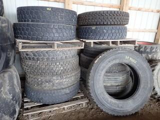 Lot of 3 Asst. 11R24.5 Steering Tires and 10 Asst. 11R24.5 Driving Tires. **LOCATED IN MILK RIVER**