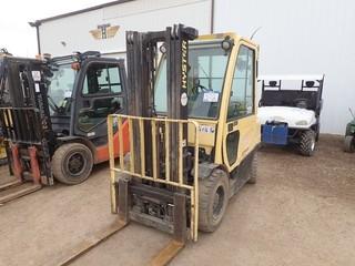 2006 Hyster H50FT 5,000lbs Capacity LPG Forklift. 3-Stage Mast, Side Shift, Heated EROP, Pneumatic Tires, Showing 5,465hrs. SN L177B04874D. **LOCATED IN MILK RIVER**