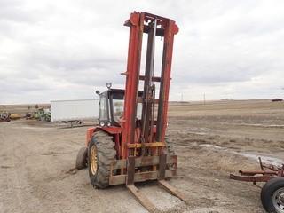 1984 MB 5350 High Lift Rough Terrain Gas Forklift. 3-Stage Mast, EROP. **REQUIRES REPAIR- LOCATED IN MILK RIVER**
