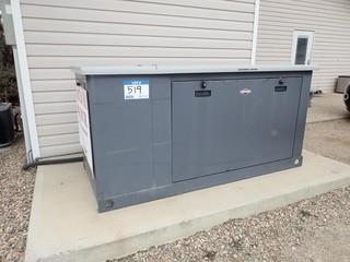 Briggs & Stratton Intelligen Series N/G Backup Generator w/ Marathon Magna Plus 283PSL1718 240V 133Amp 32Kva Synchronous AC Generator, GM Vortec 4-cyl NG Engine, Digital Control Panel, Square D 200Amp Heavy Duty Safety Switch, Tycor Breaker Box, Showing 187hrs. **LOCATED IN MILK RIVER**