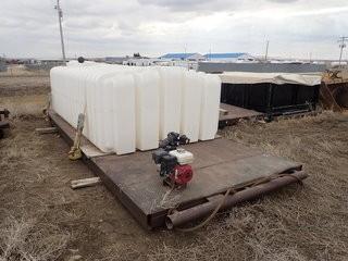 2012 Polywest Skidded 2000gal Low Profile Water Tank w/ Honda Gas Powered Self Priming Centrifuge Pump. **LOCATED IN MILK RIVER**