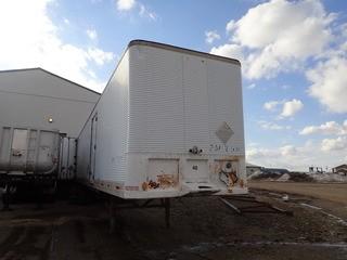 1985 Fruehauf FB9 F2W61 14M 102 Tandem Axle Tool Crib Trailer. 11.00x24.5 Tires, Steel Budd Wheels, 22,500lbs Axles, Barn Doors. VIN 2H8V04624FS047204. **LOCATED IN MILK RIVER**