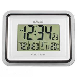 LA CROSSE TECHNOLOGY CLEAR FRAME ATOMIC DIGITAL WALL CLOCK